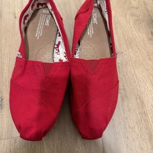 Toms Red Canvas Women's Shoes